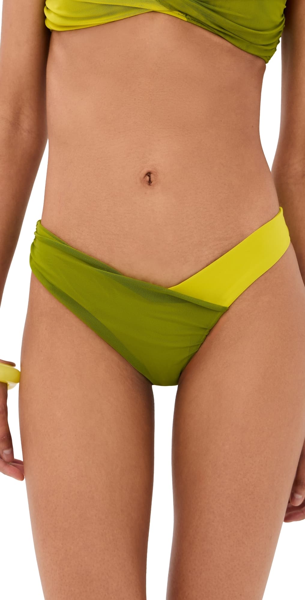 STAUD Emsley Bikini Bottoms Citron/Pesto