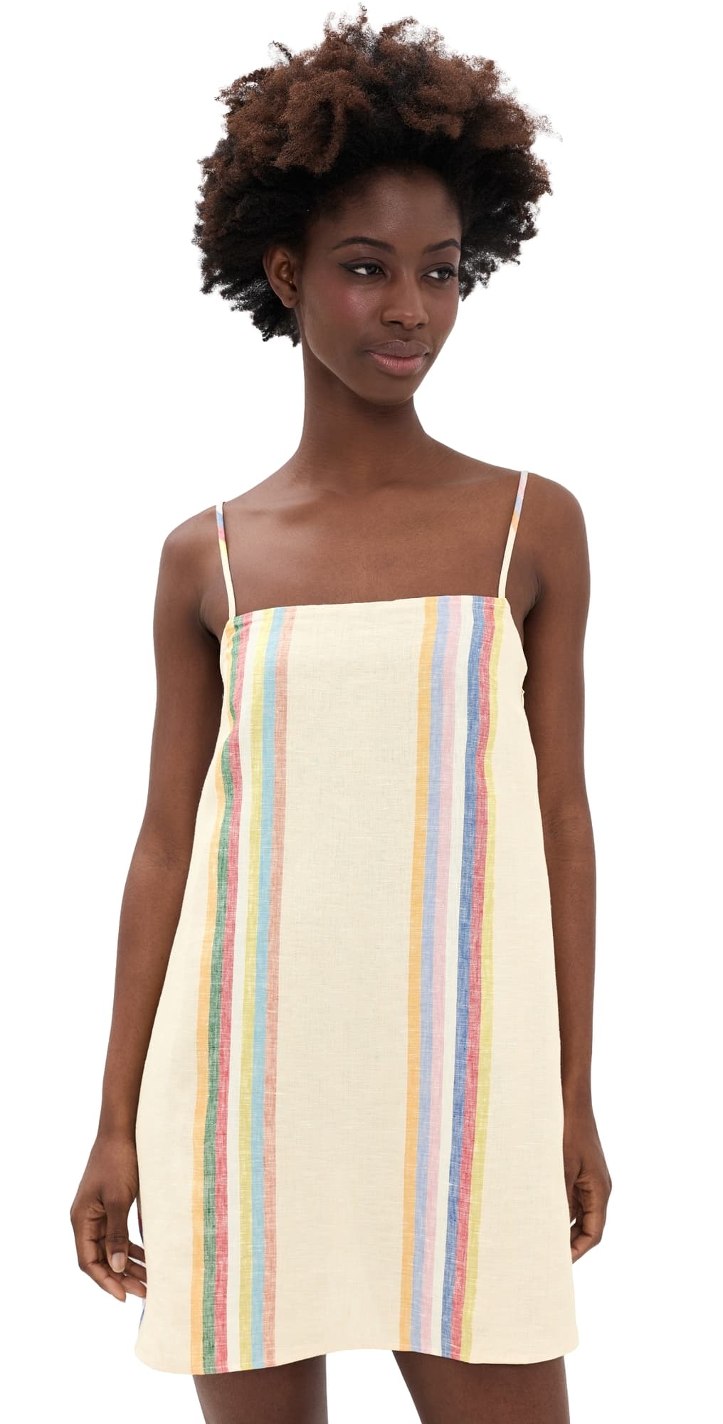 STAUD Laura Linen Mini Dress Day Trip Stripe