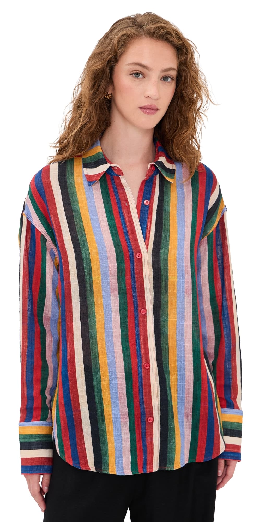 STAUD Colton Shirt Artist Stripe