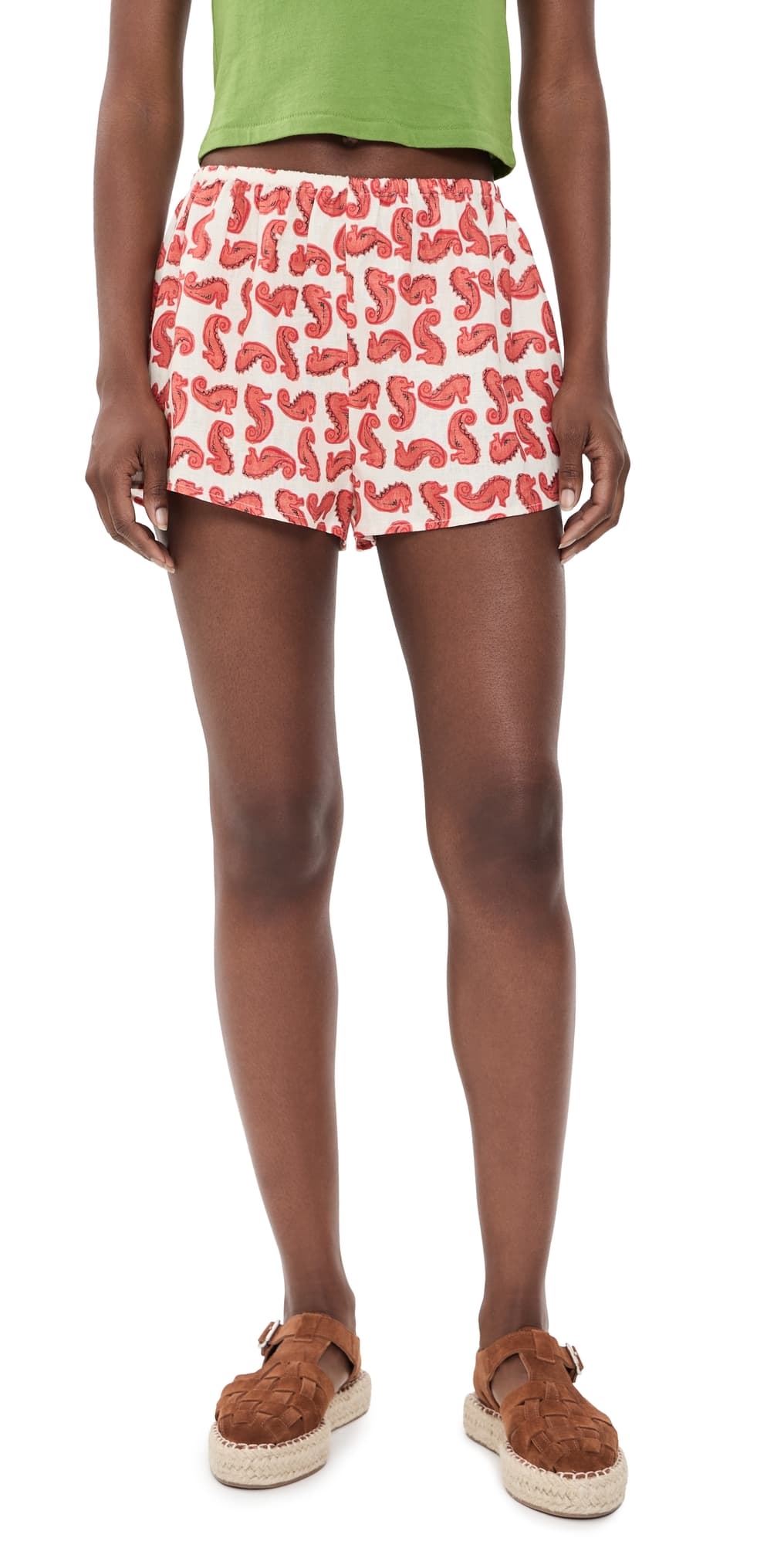 STAUD Paddle Linen Shorts Seahorse Cream