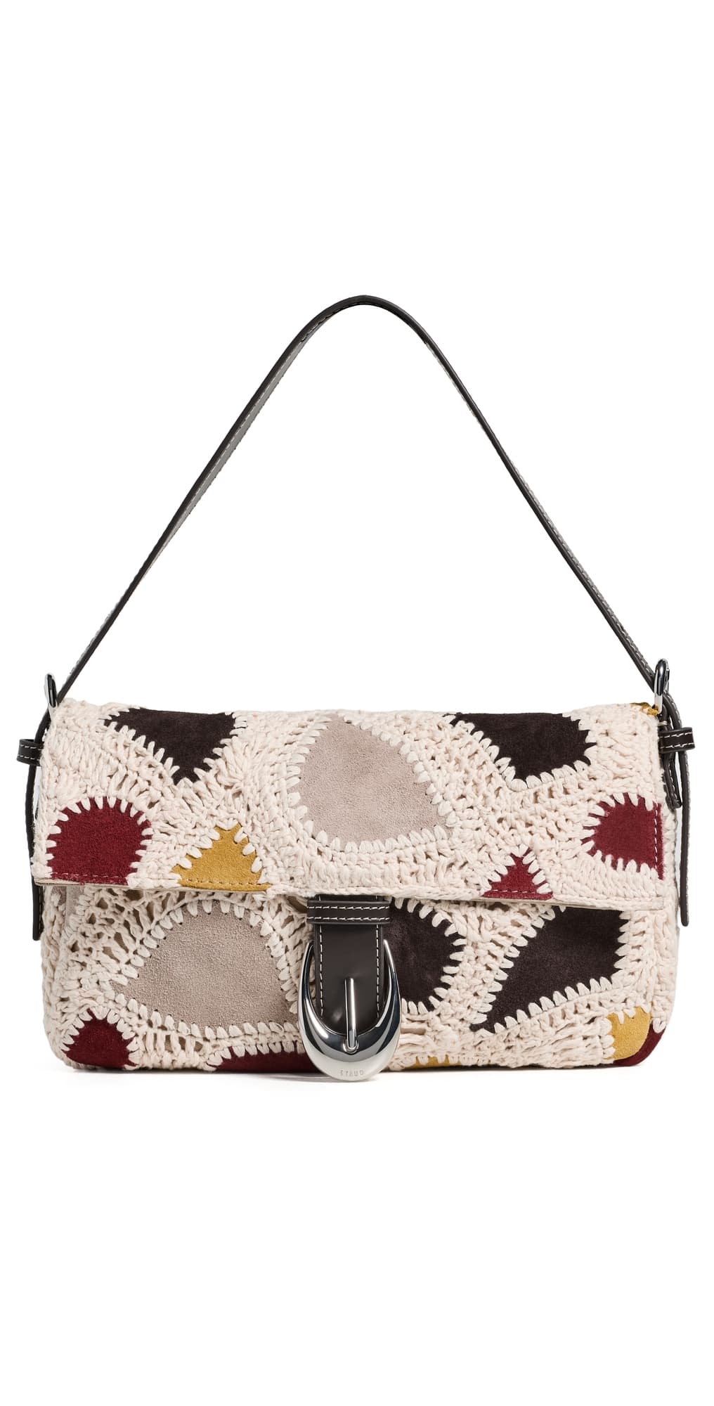 STAUD Harlow Shoulder Bag Suede Patchwork