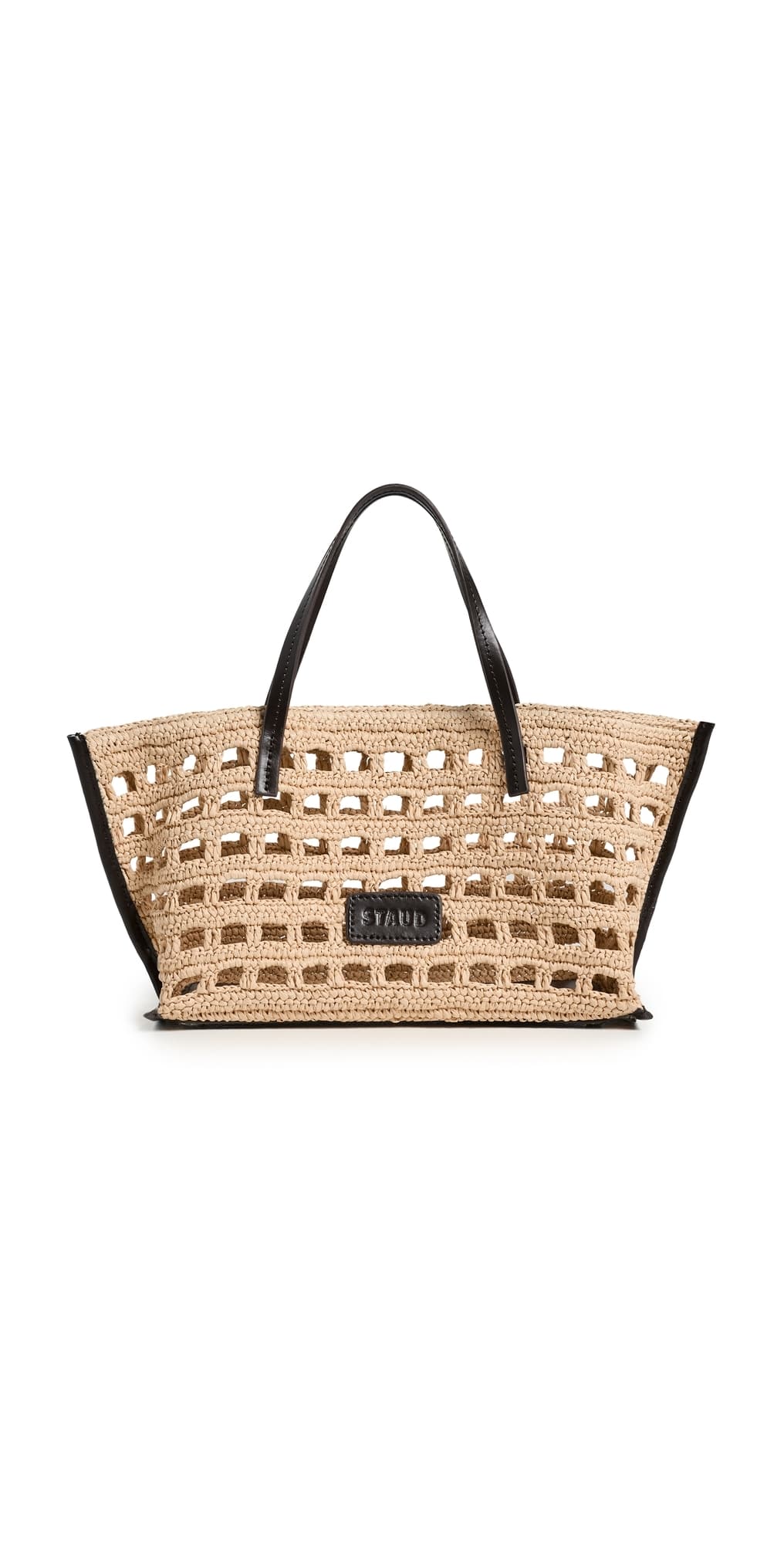 STAUD Christos Mini Tote Raffia Crochet