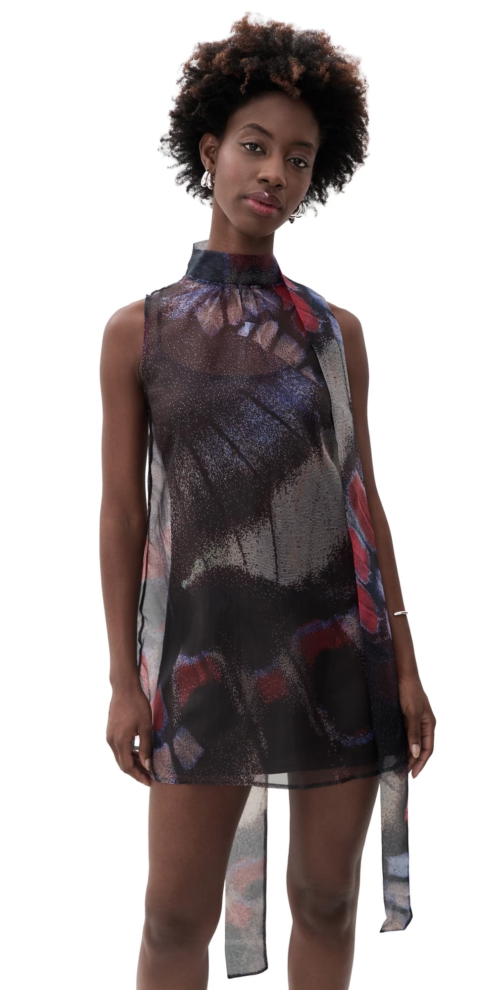 STAUD Albee Butterfly Mini Dress Butterfly Fuchsia
