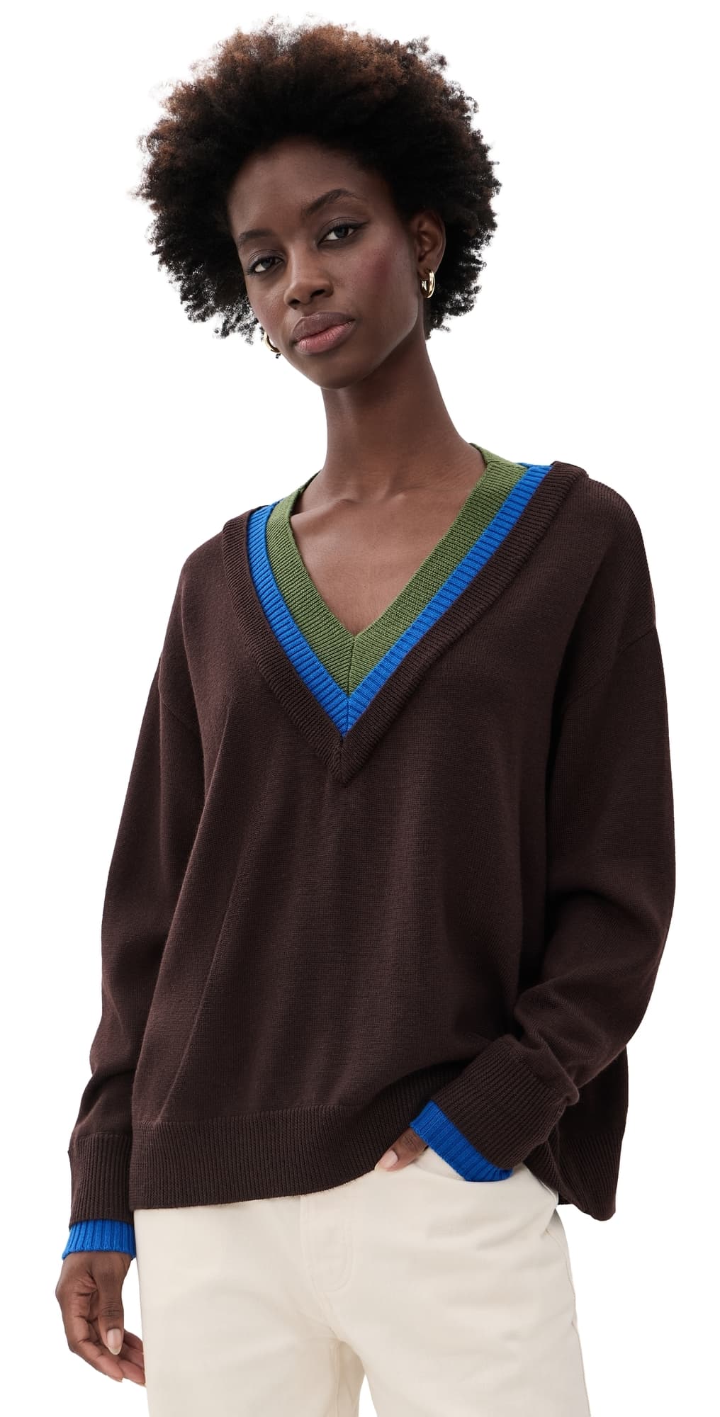 STAUD Norman Sweater Dark Oak Multi