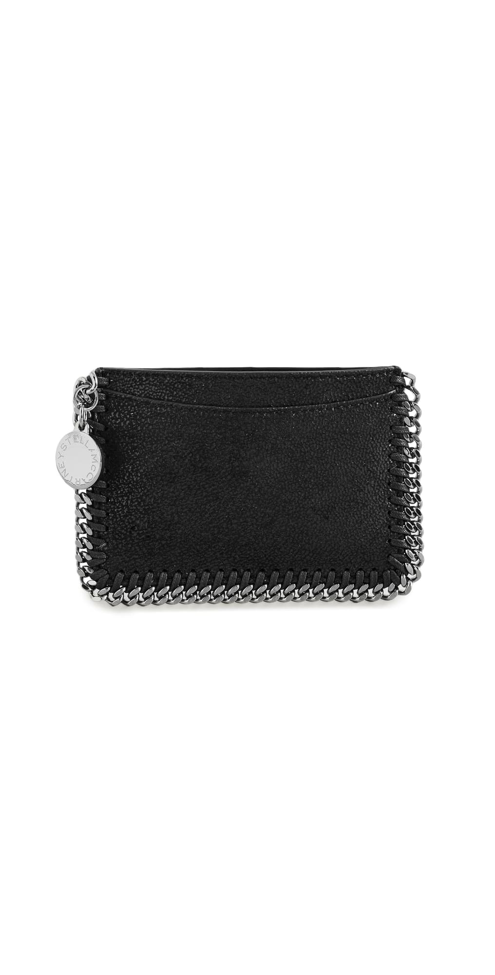 Stella McCartney Falabella Vegan Shaggy Deer Flat Card Holder Black · One Size
