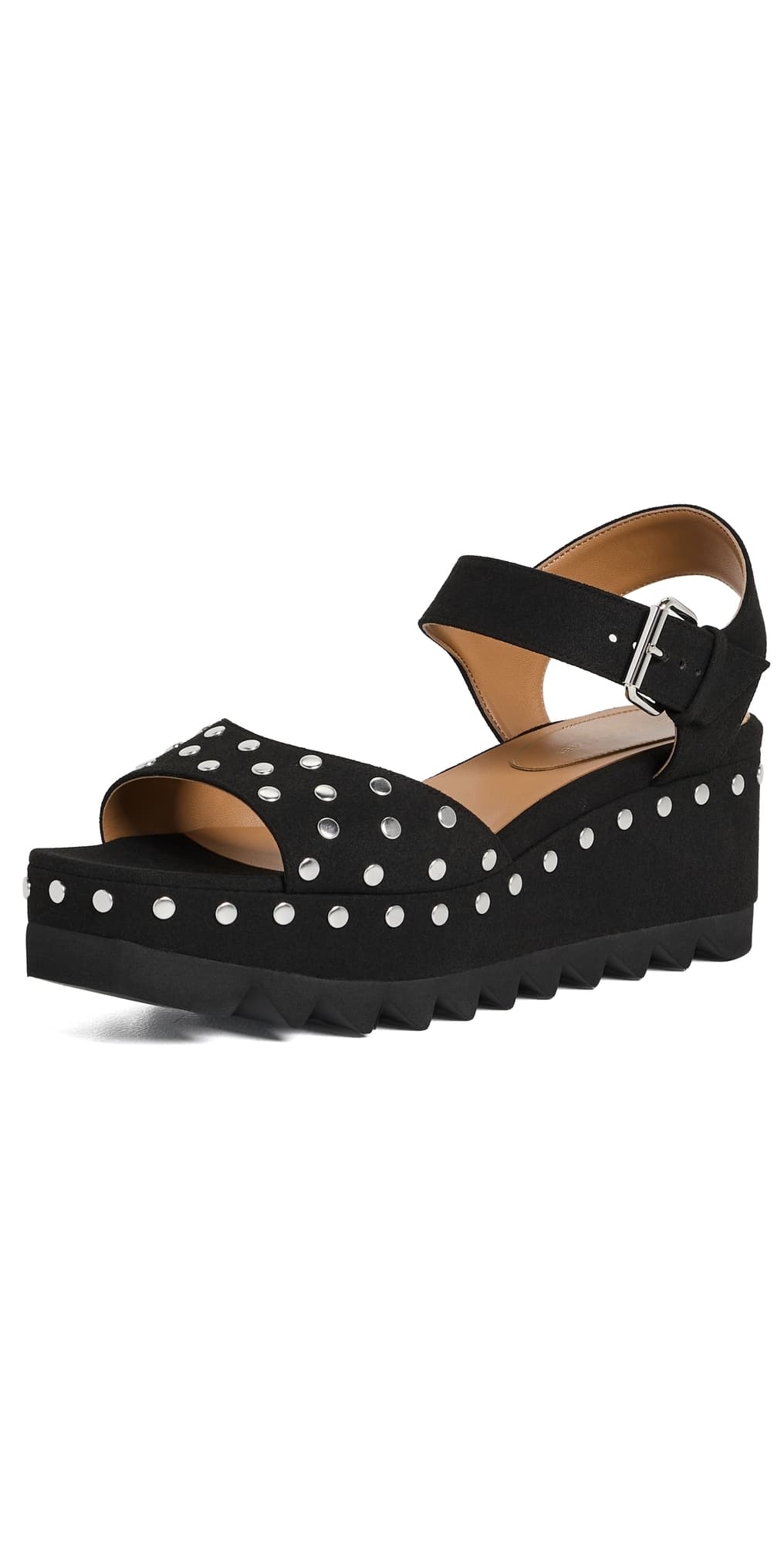 Stella McCartney Elyse Alter Suede Sandals with Studs Black