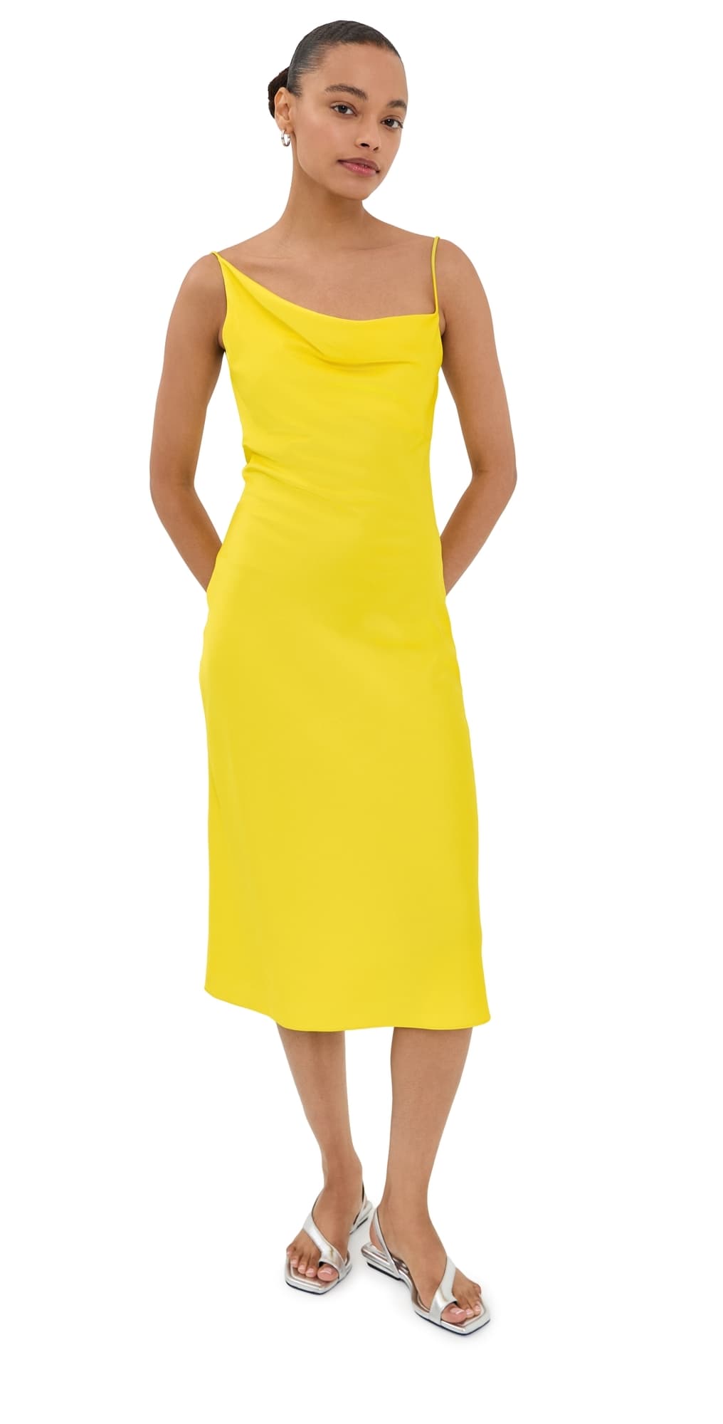 Stella McCartney Slip Satin Dress Bright Yellow