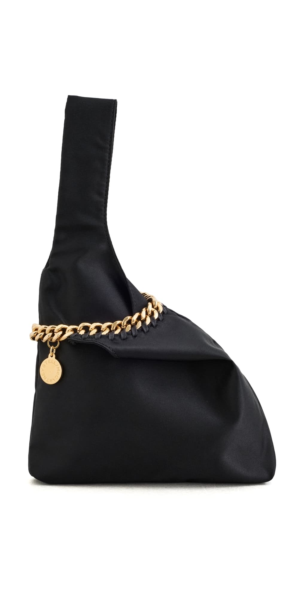 Stella McCartney Falabella Satin Wristlet Bag Black