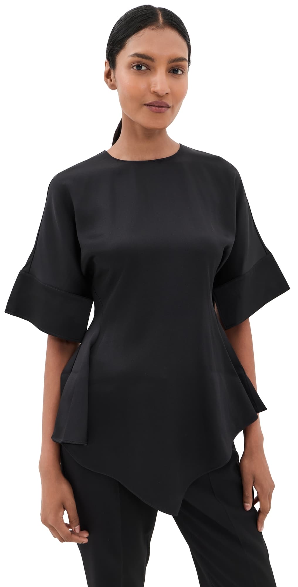 Stella McCartney Ruffled Satin Top Black