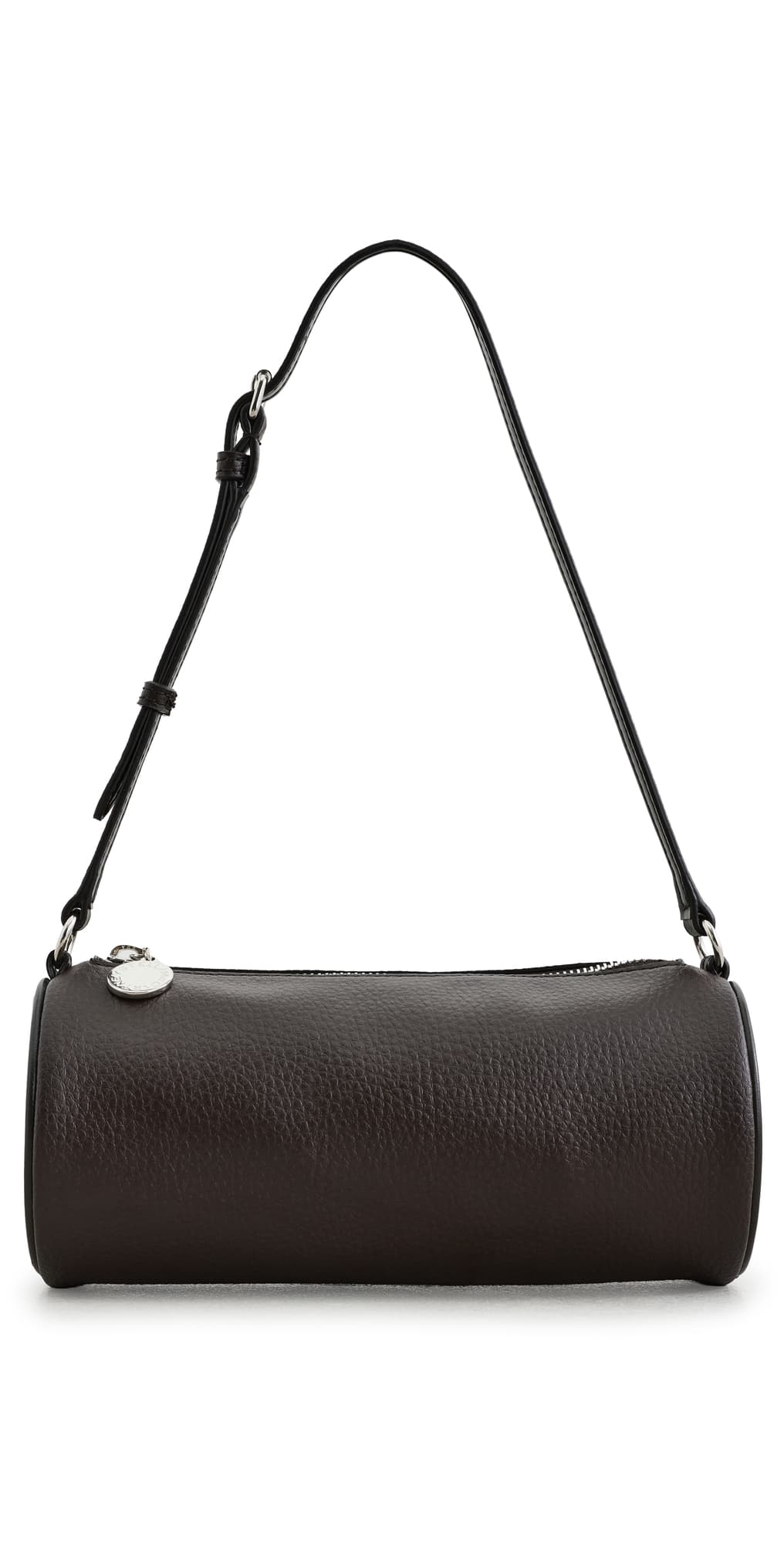 Stella McCartney Logo Embossed Grainy Faux Leather Eco Pouch Chocolate Brown