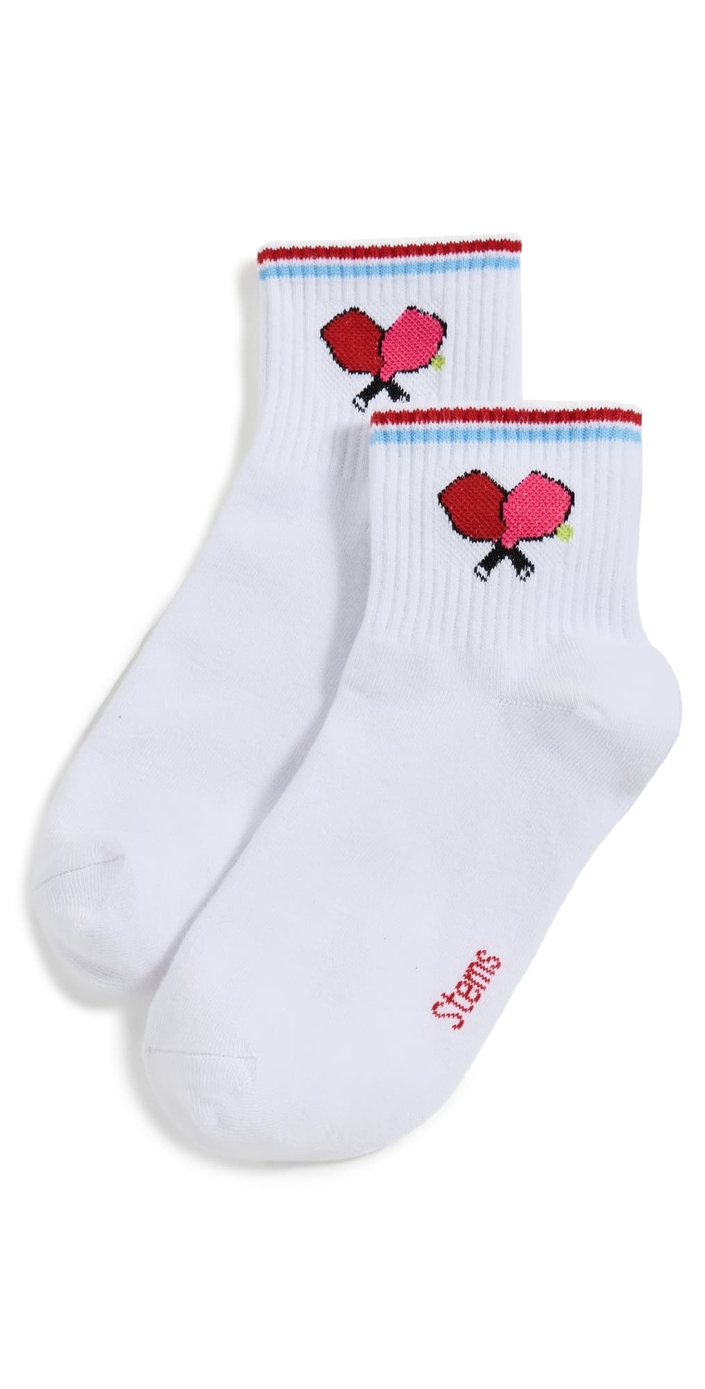 Stems Pickle Ball Ankle Socks Red · One Size