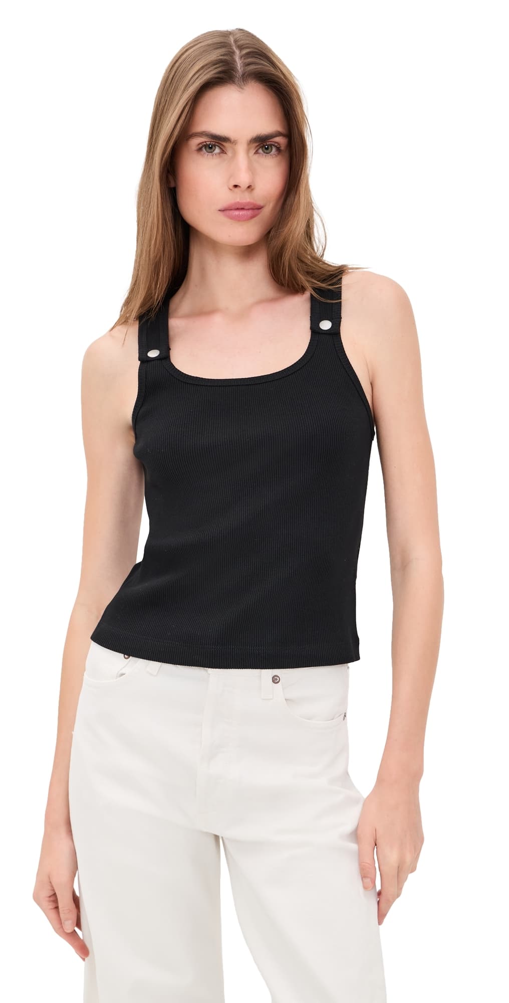 Still Here Snap Tank Top Black