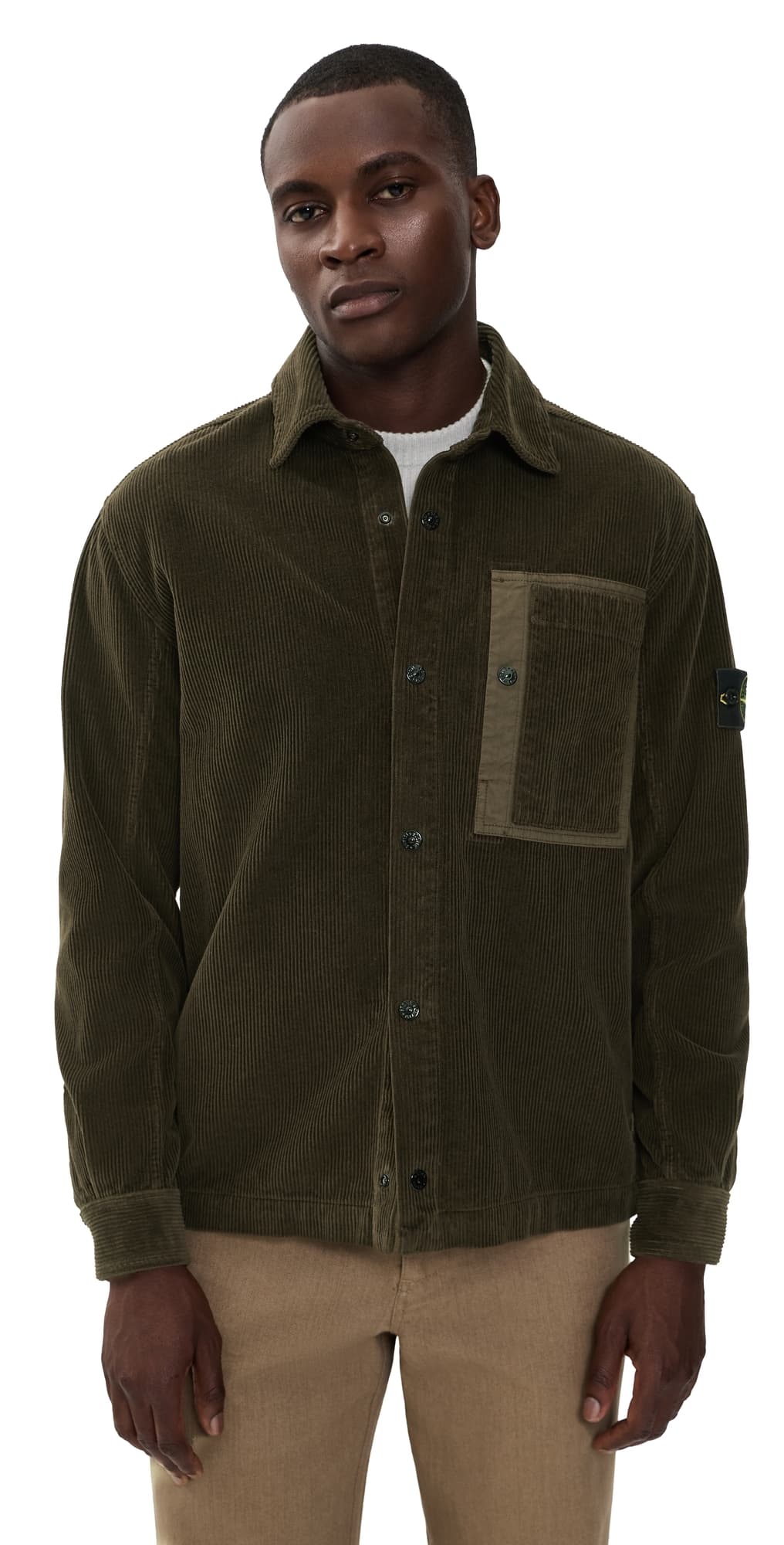 Stone Island Corduroy Overshirt Coal Grey