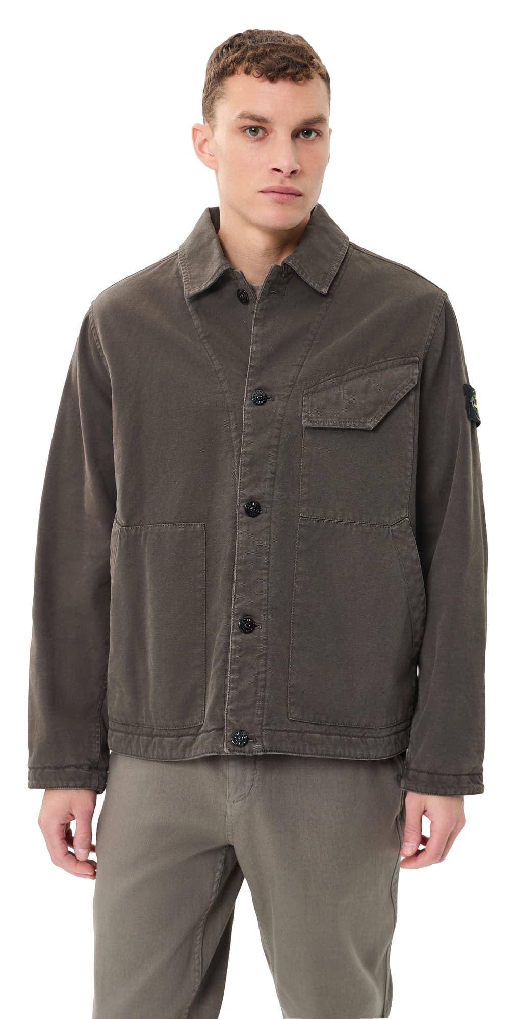 Stone Island Padded Canvas Coach Jacket Coal Grey
