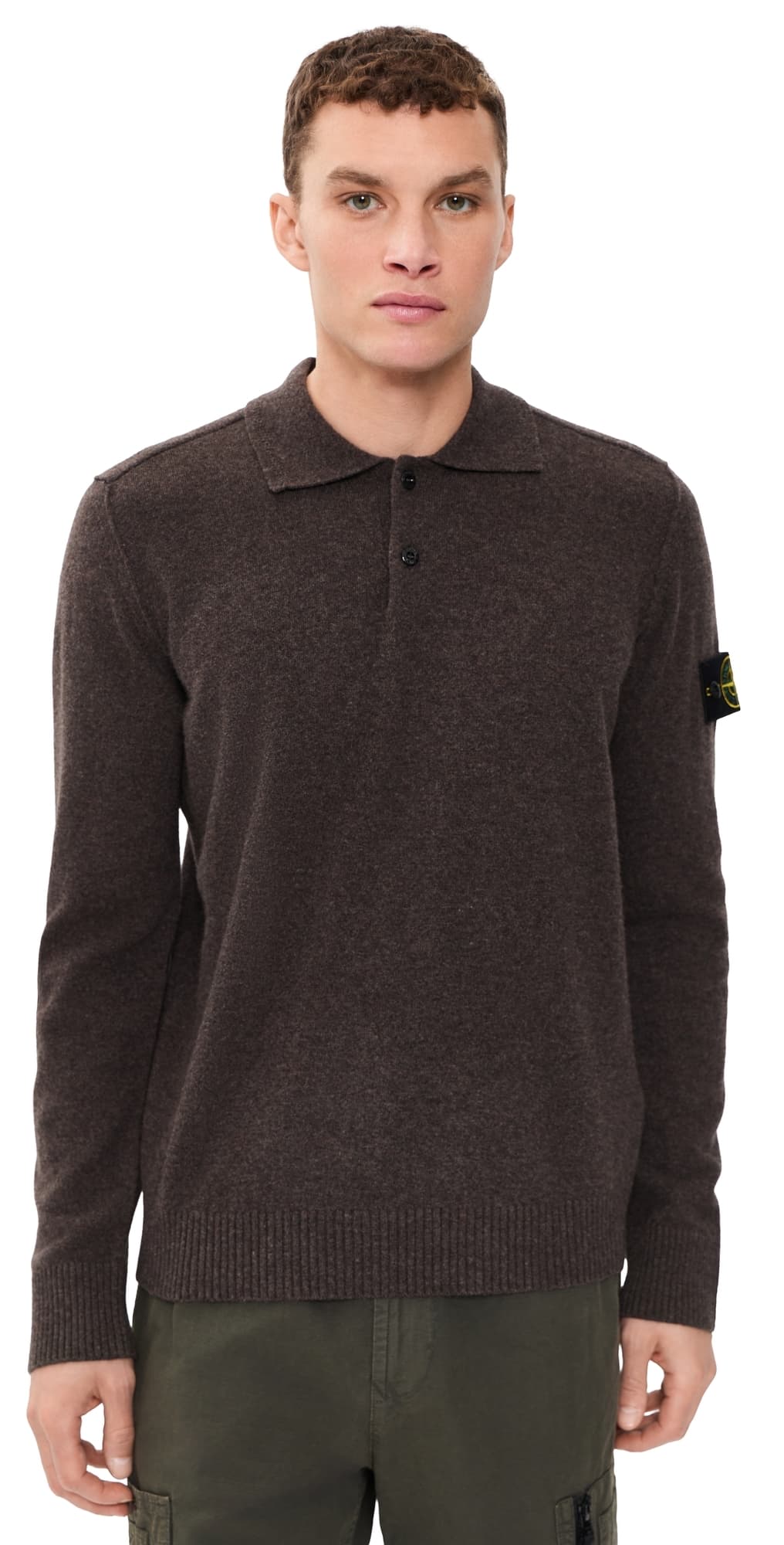 Stone Island Polo Sweater Melange Lead