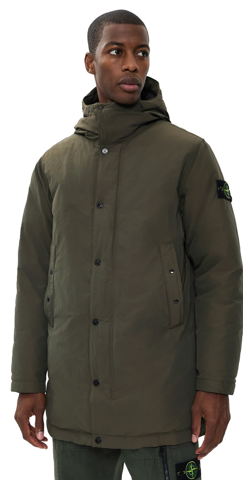 Stone Island Long Down Parka Coal Grey