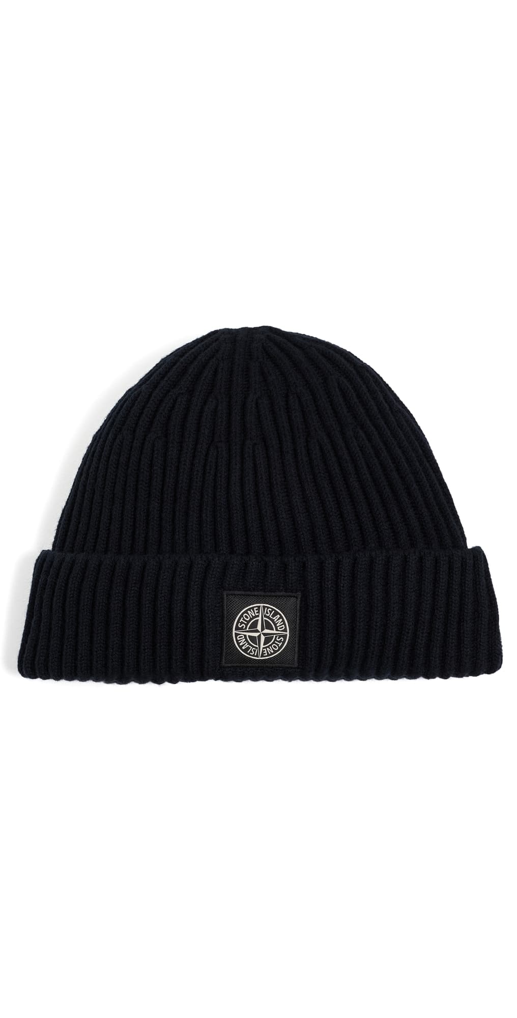 Stone Island Rib Knit Beanie Navy Blue