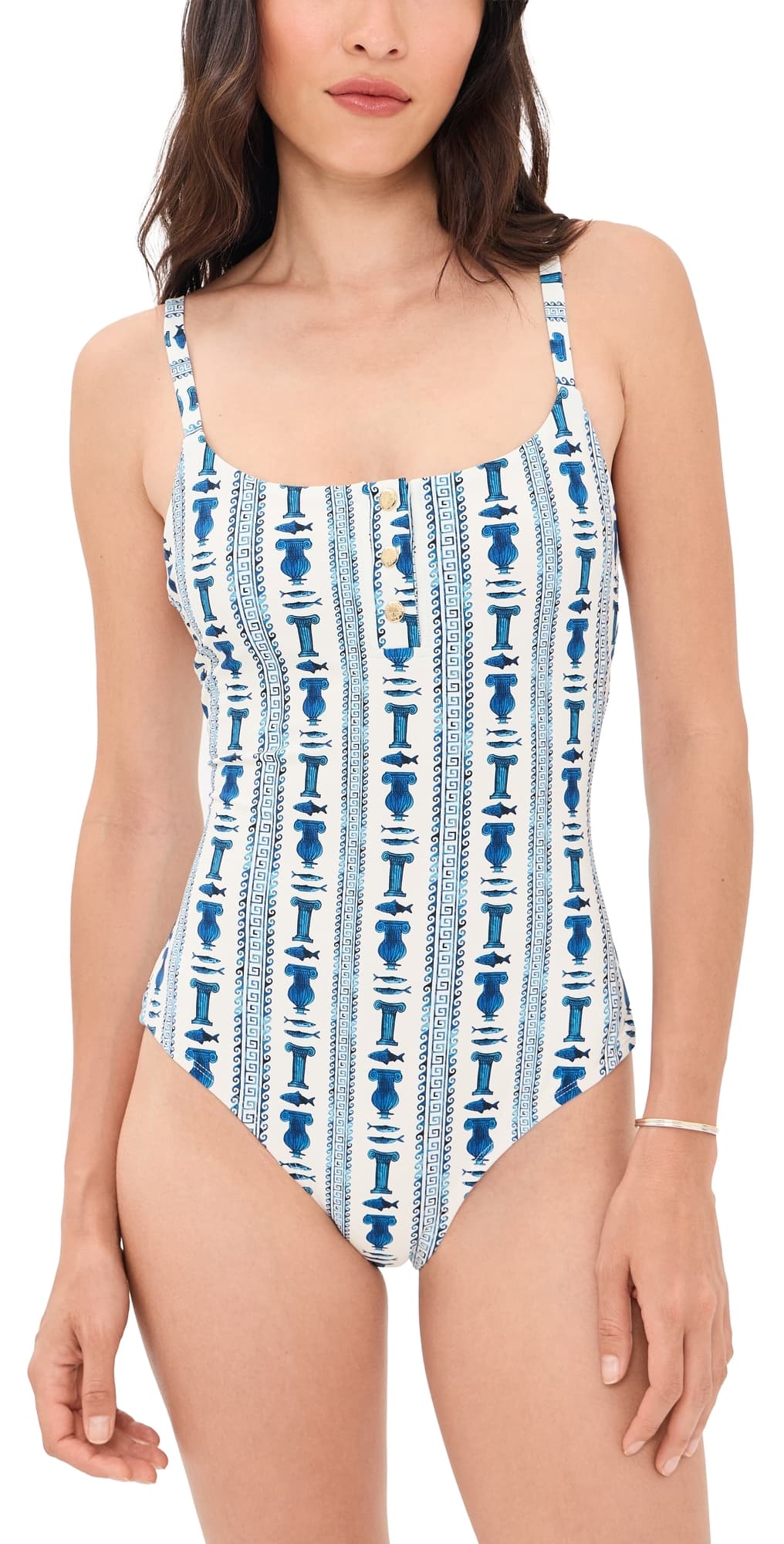 STYLEST x Lia Burke Libaire DreamSculpt Swim One Piece Greek Stripes