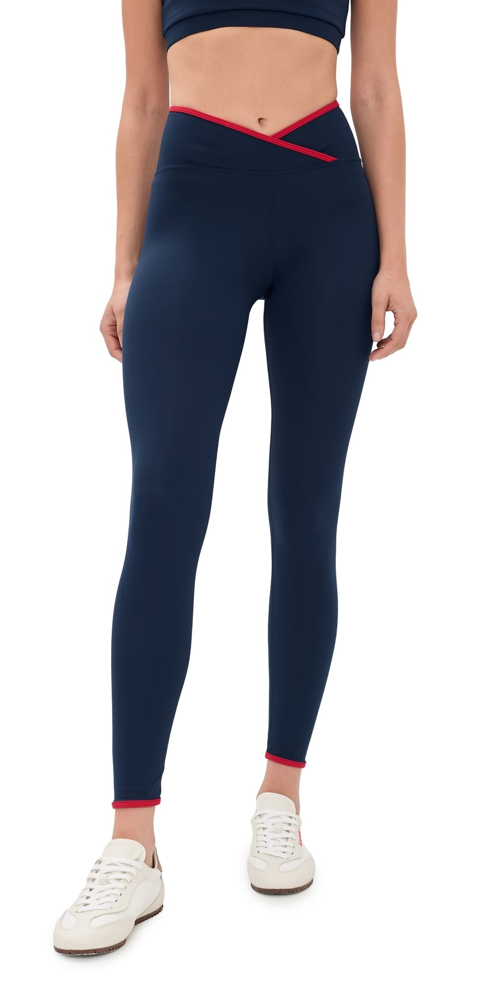 Strut This The Rae Full Leggings Navy/Red