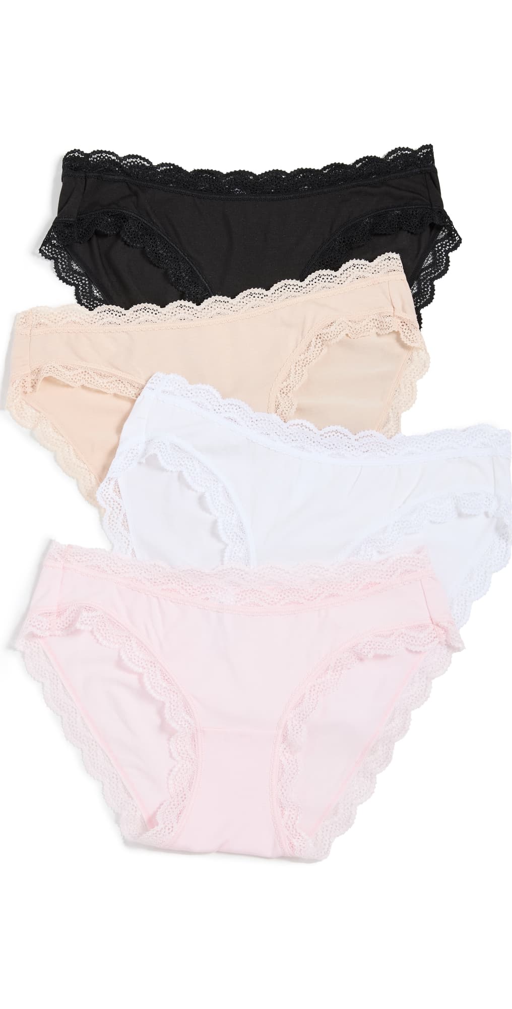 Stripe & Stare Essentials Mix Knicker Box 4 Pack Black/Sand/White/Pale Pink