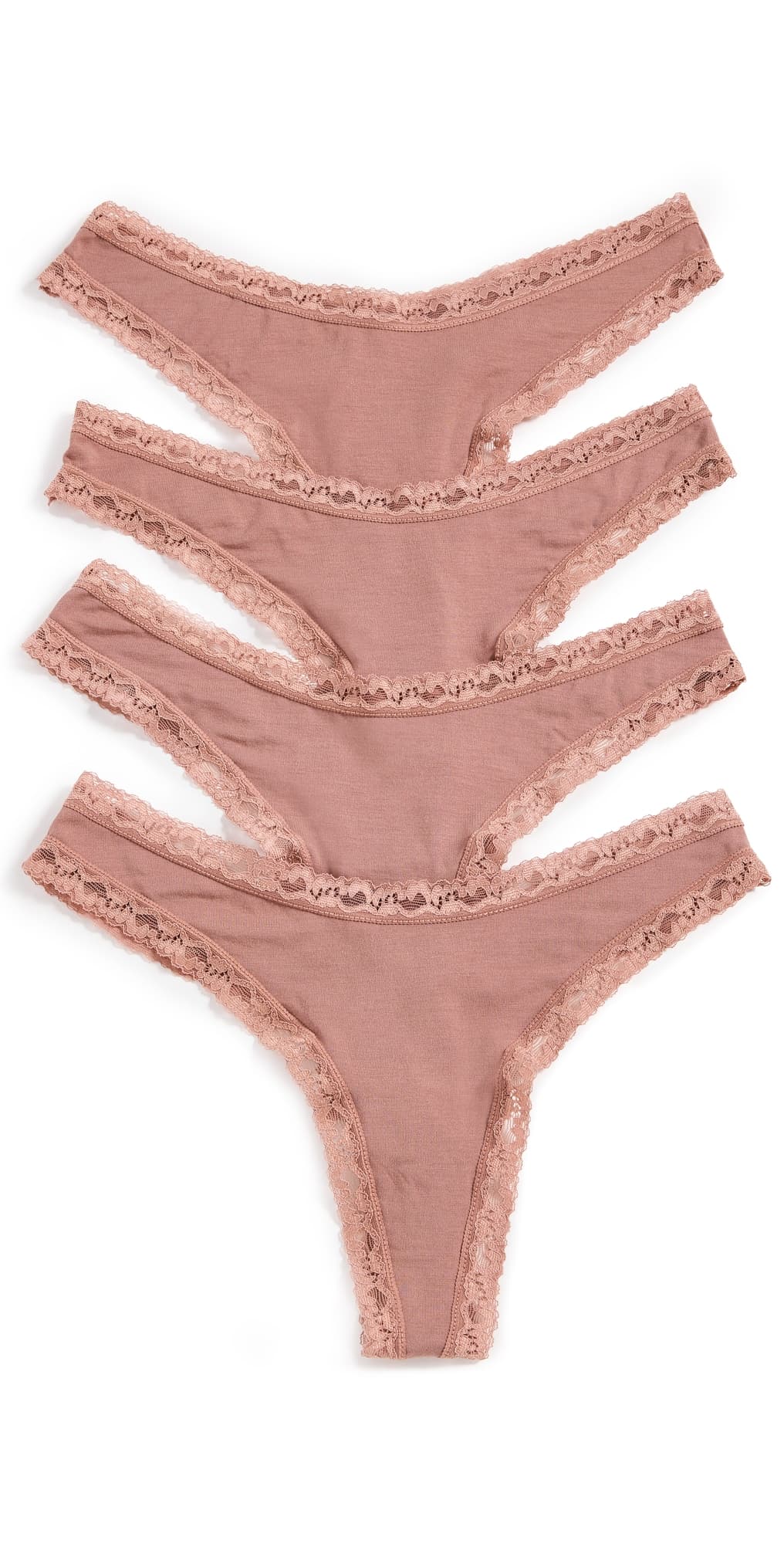 Stripe & Stare Mocha Thong 4 Pack Mocha