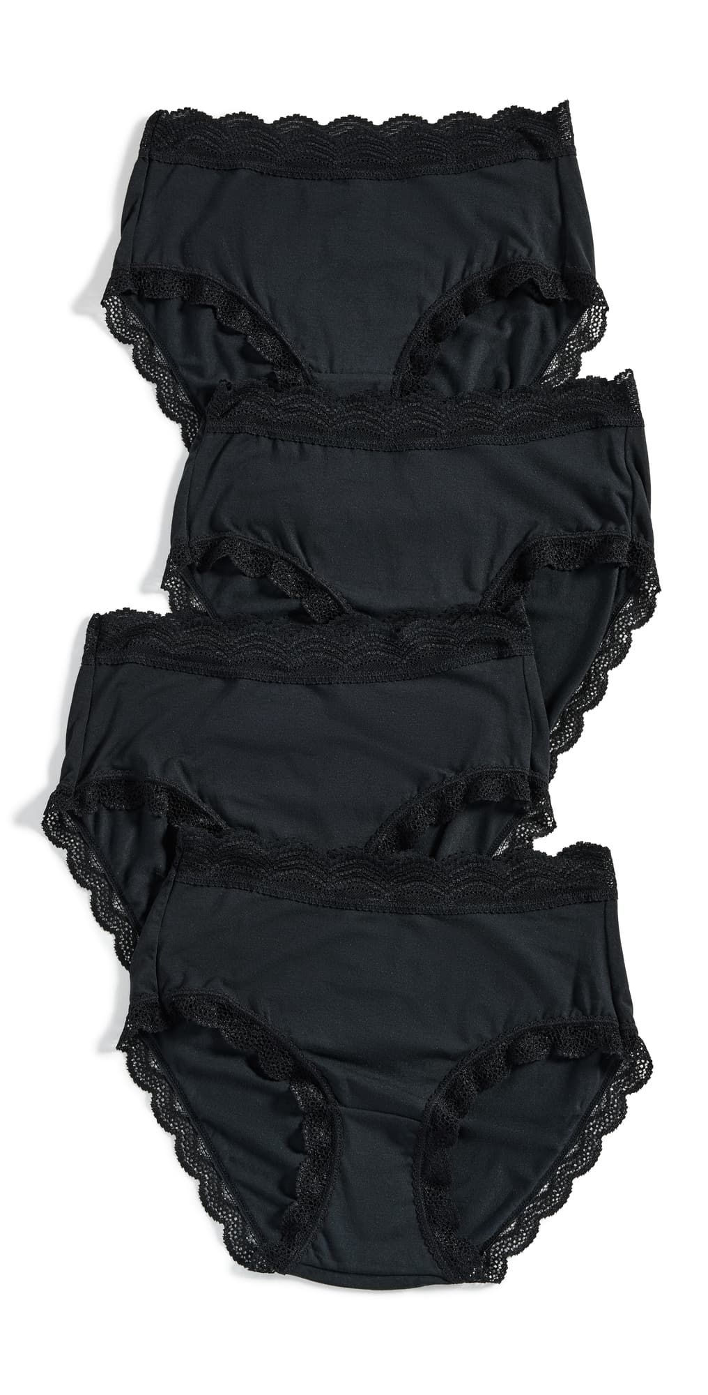 Stripe & Stare High Rise Knickers 4 Pack Black