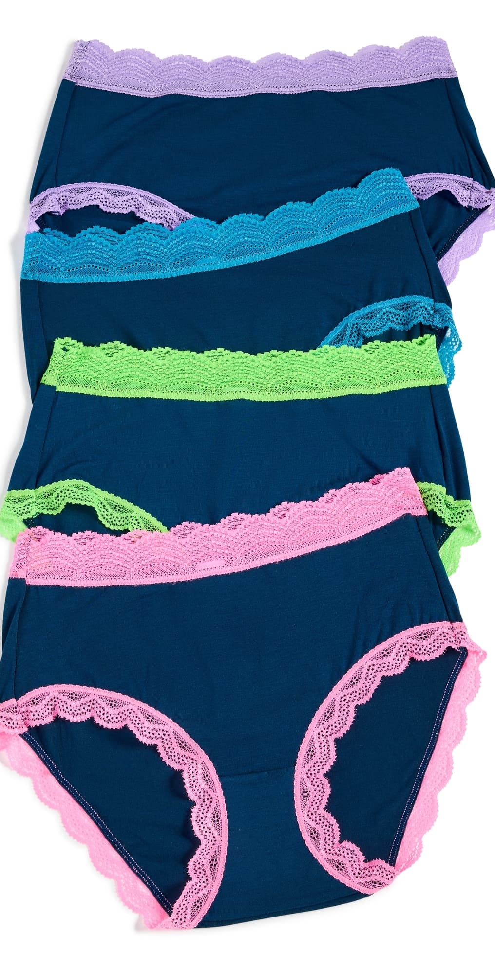 Stripe & Stare High Rise Knickers 4 Pack Midnight Neon