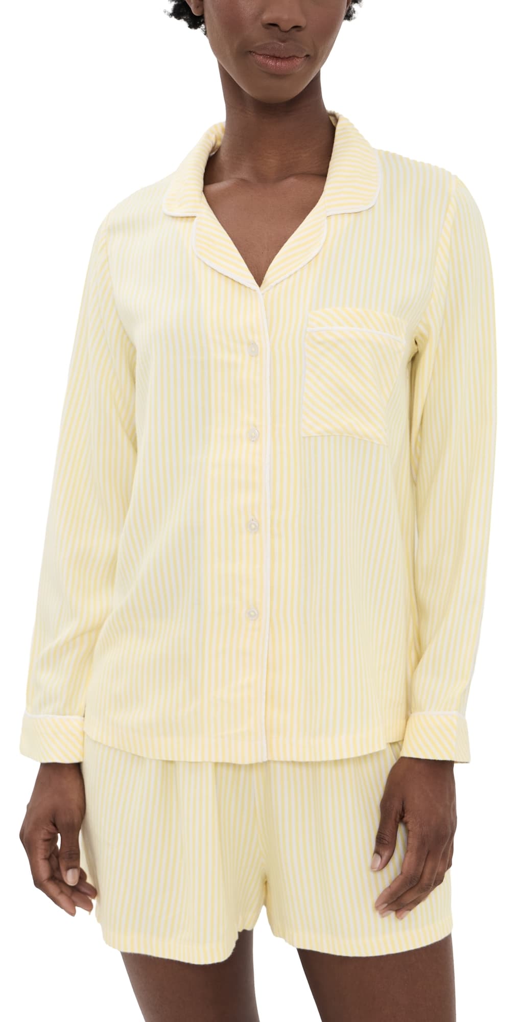 Stripe & Stare Ecovero Pajama Top Lemon Sorbet