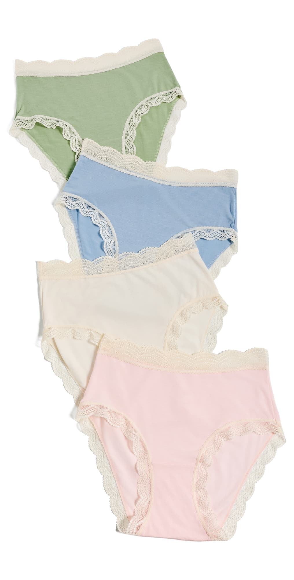 Stripe & Stare High Rise Panties 4 Pack Eucalyptus Pastels