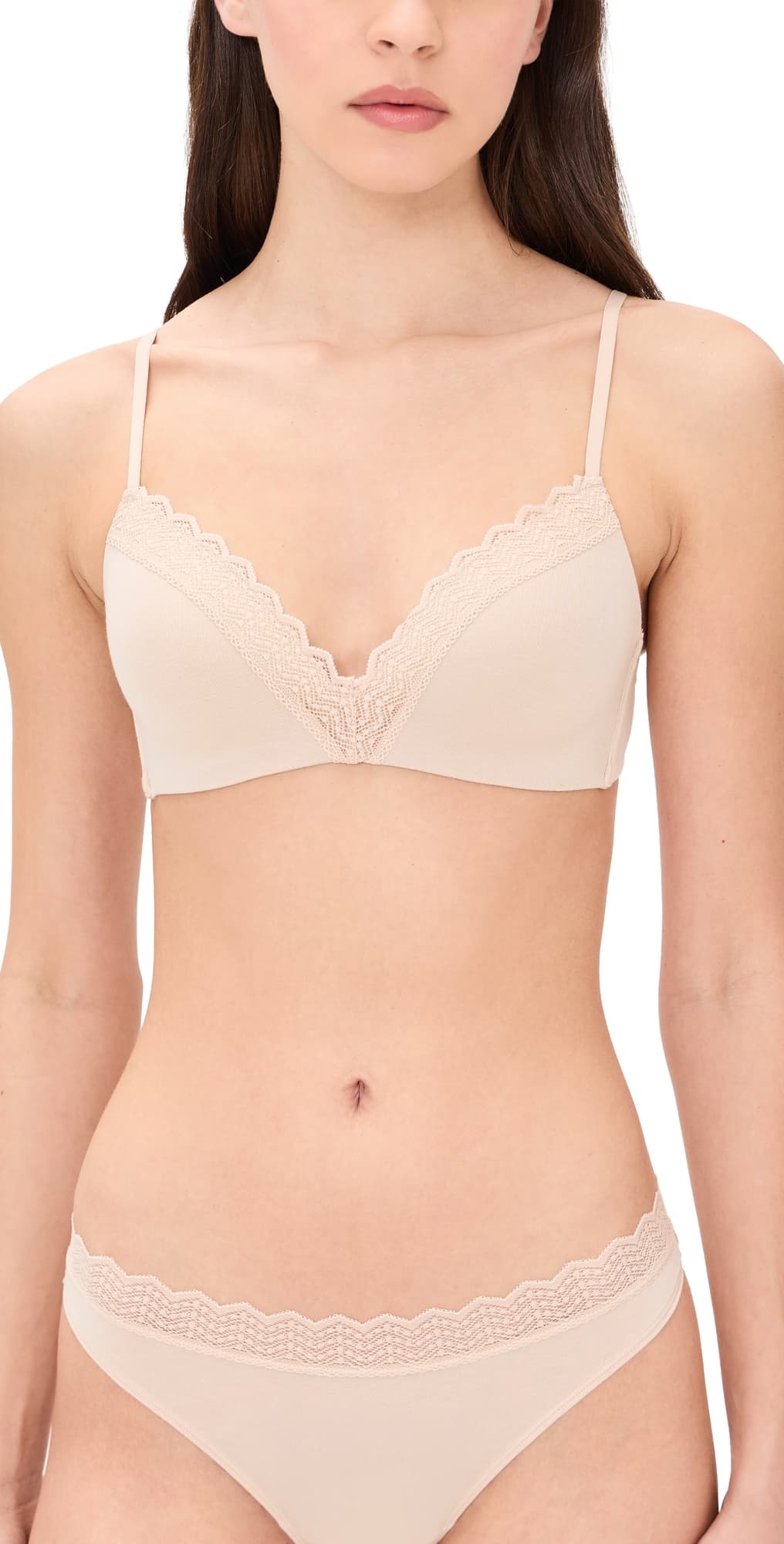 Stripe & Stare Zig Zag Lace Demi Bra Sand