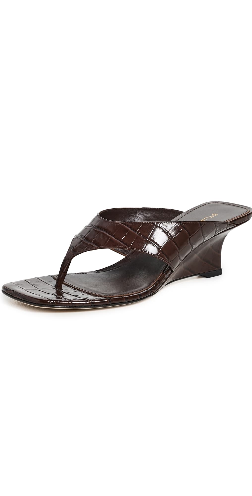 Stuart Weitzman Vinnie Wedge Sandals 50mmm Walnut