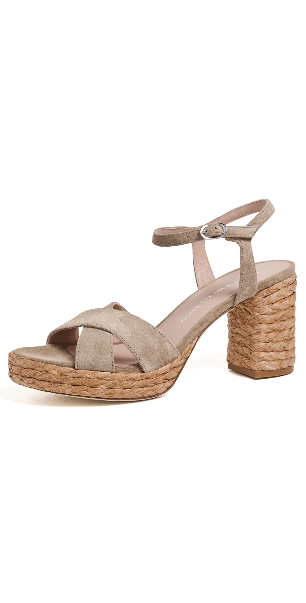Stuart Weitzman Dayna Platform Sandals Golden Olive/Natural