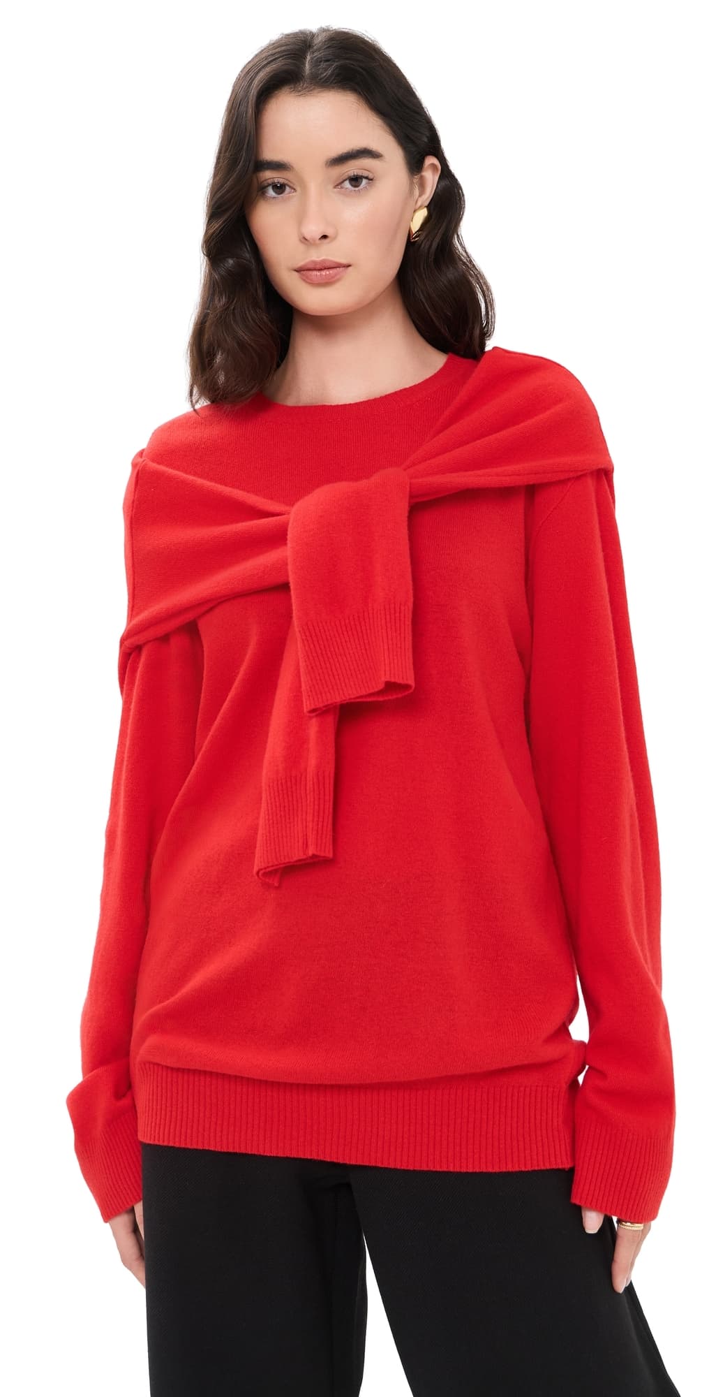 Source Unknown Tio Extra Shawl Sweater Red