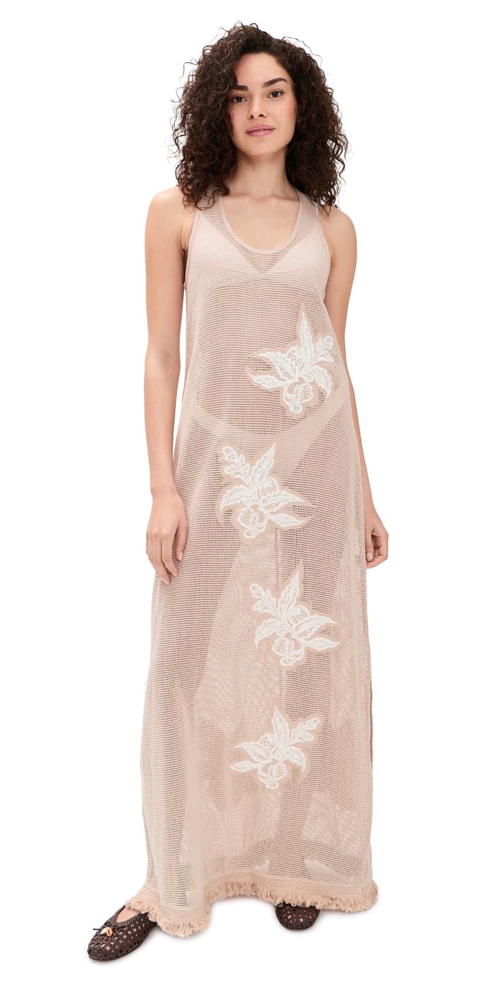 Las Sureñas Fragola Net Dress Caramel