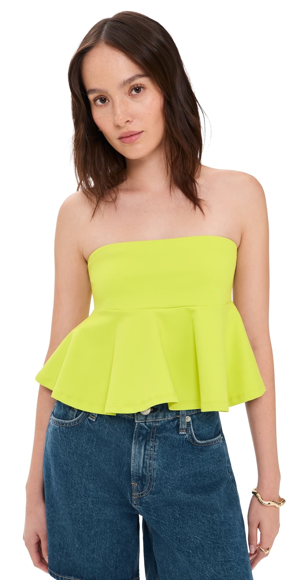 Susana Monaco Tube Flare Top Chartreuse