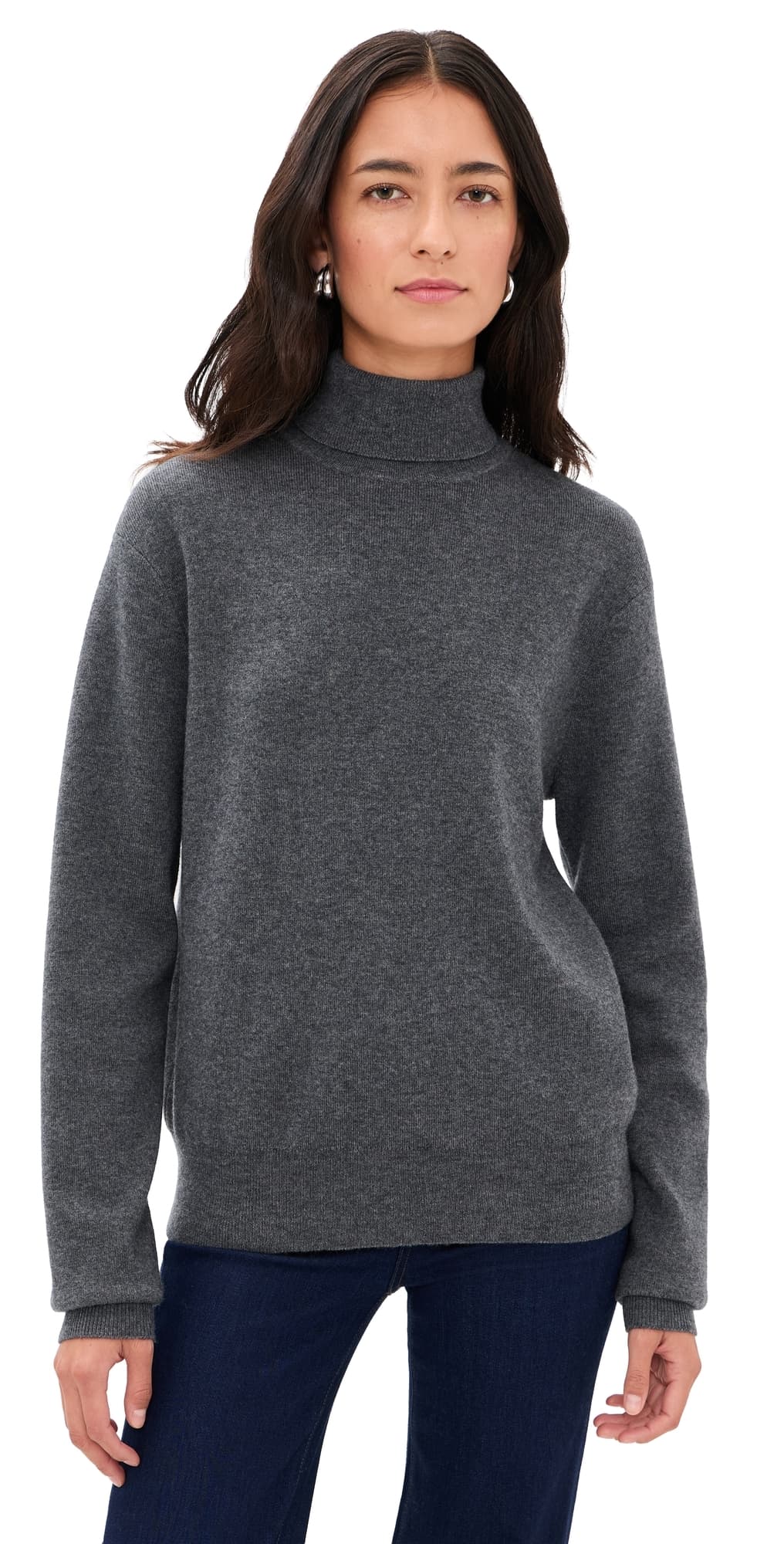 Susana Monaco Oversized Turtleneck Sweater mélange grey