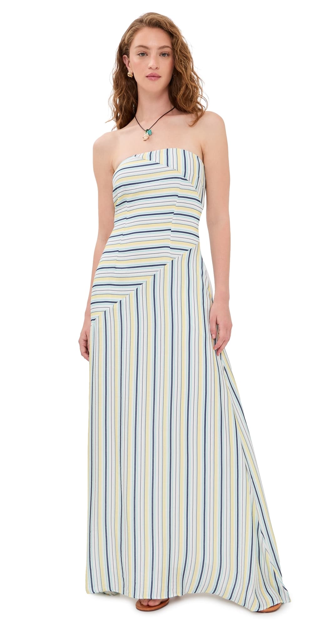 Seven Wonders Calissa Maxi Dress Aqua/Lemon Stripe