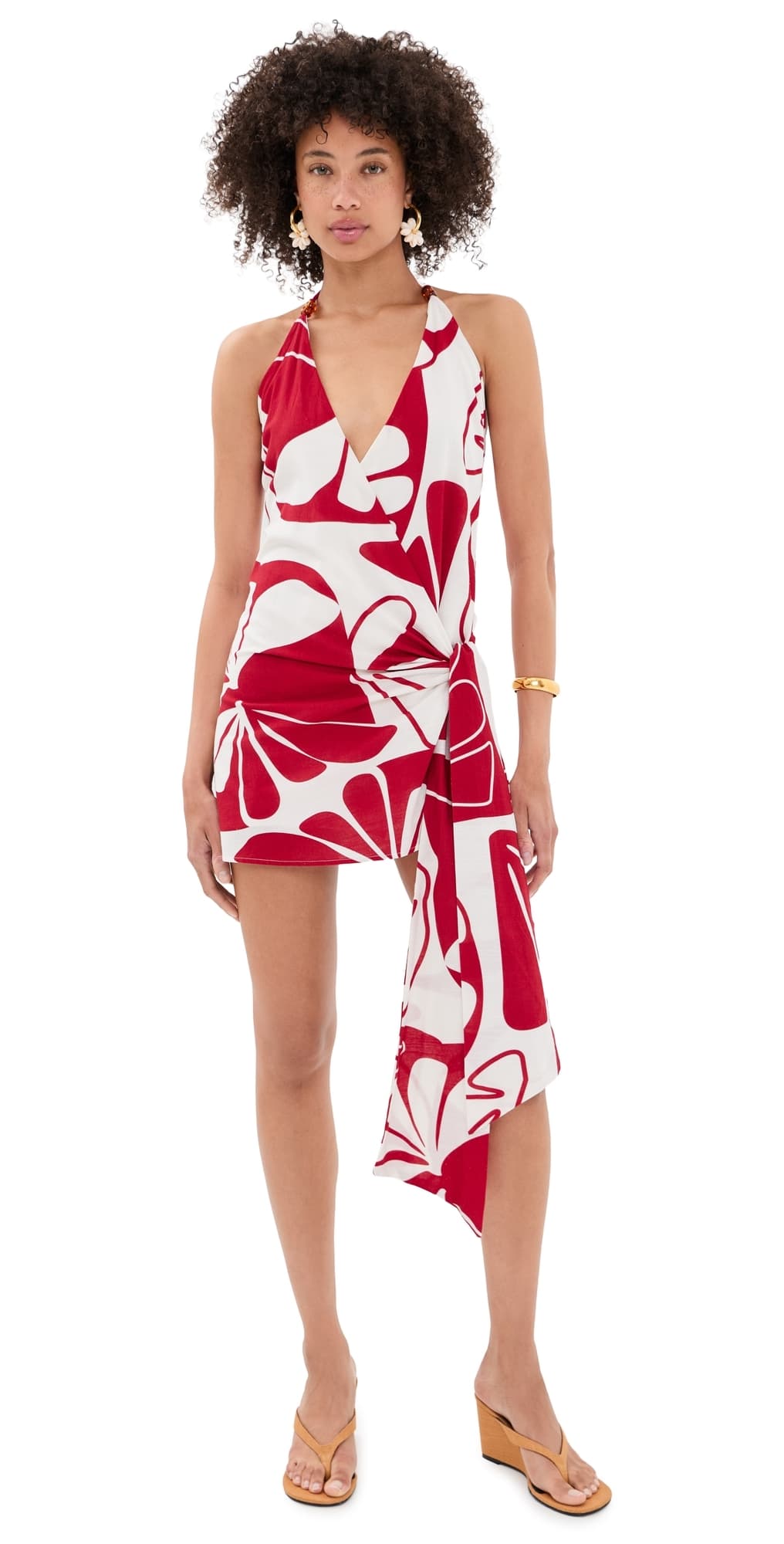 Seven Wonders Sahara Halter Mini Dress Sandy Red/White