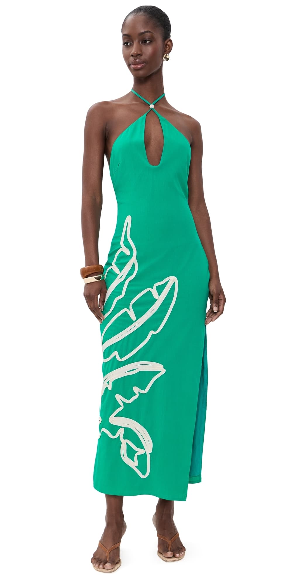 Seven Wonders Brontie Halter Midi Dress Green