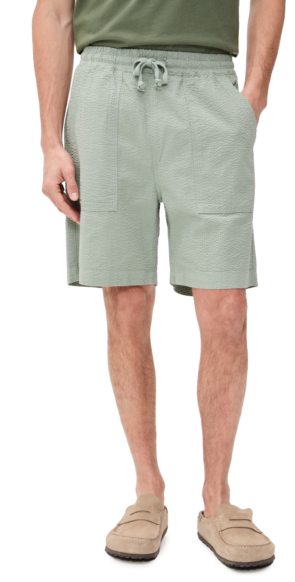 Service Works Seersucker Chef Shorts 8 Sage