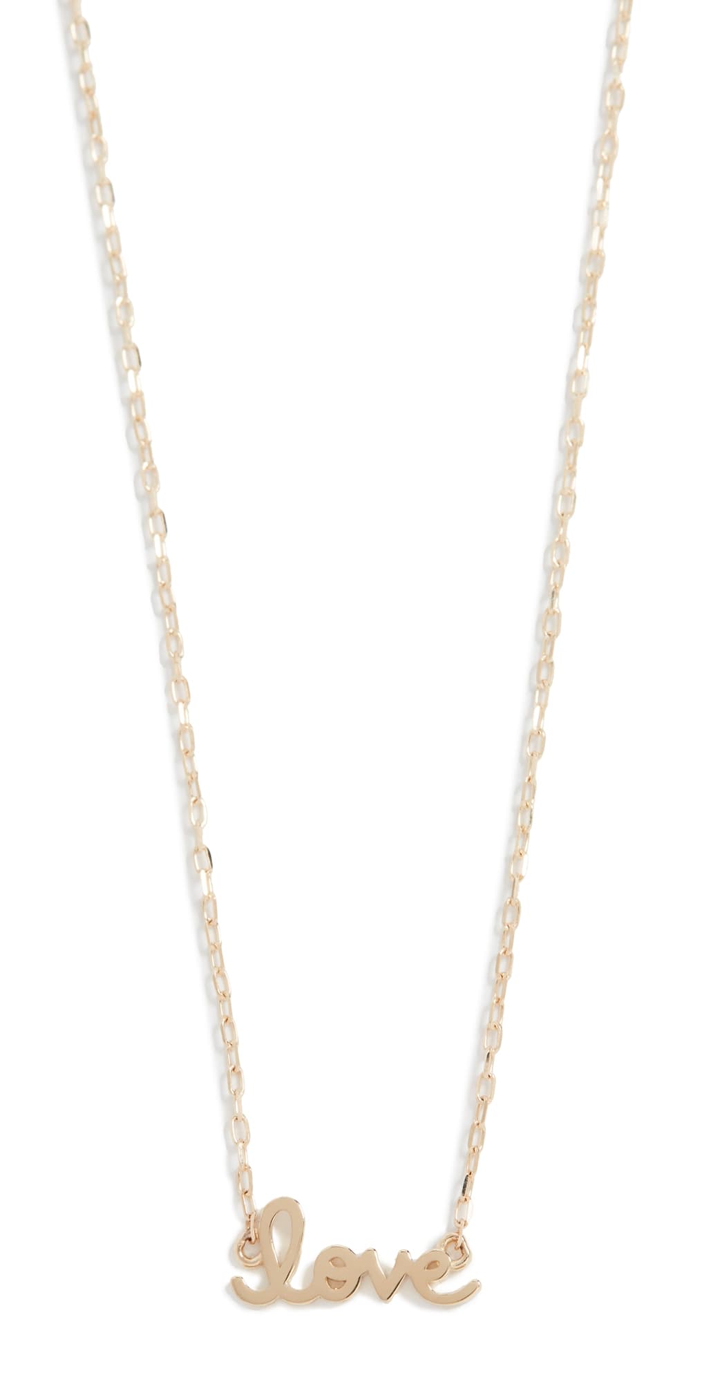 Sydney Evan 14k Gold Tiny Script Love Necklace Yellow Gold