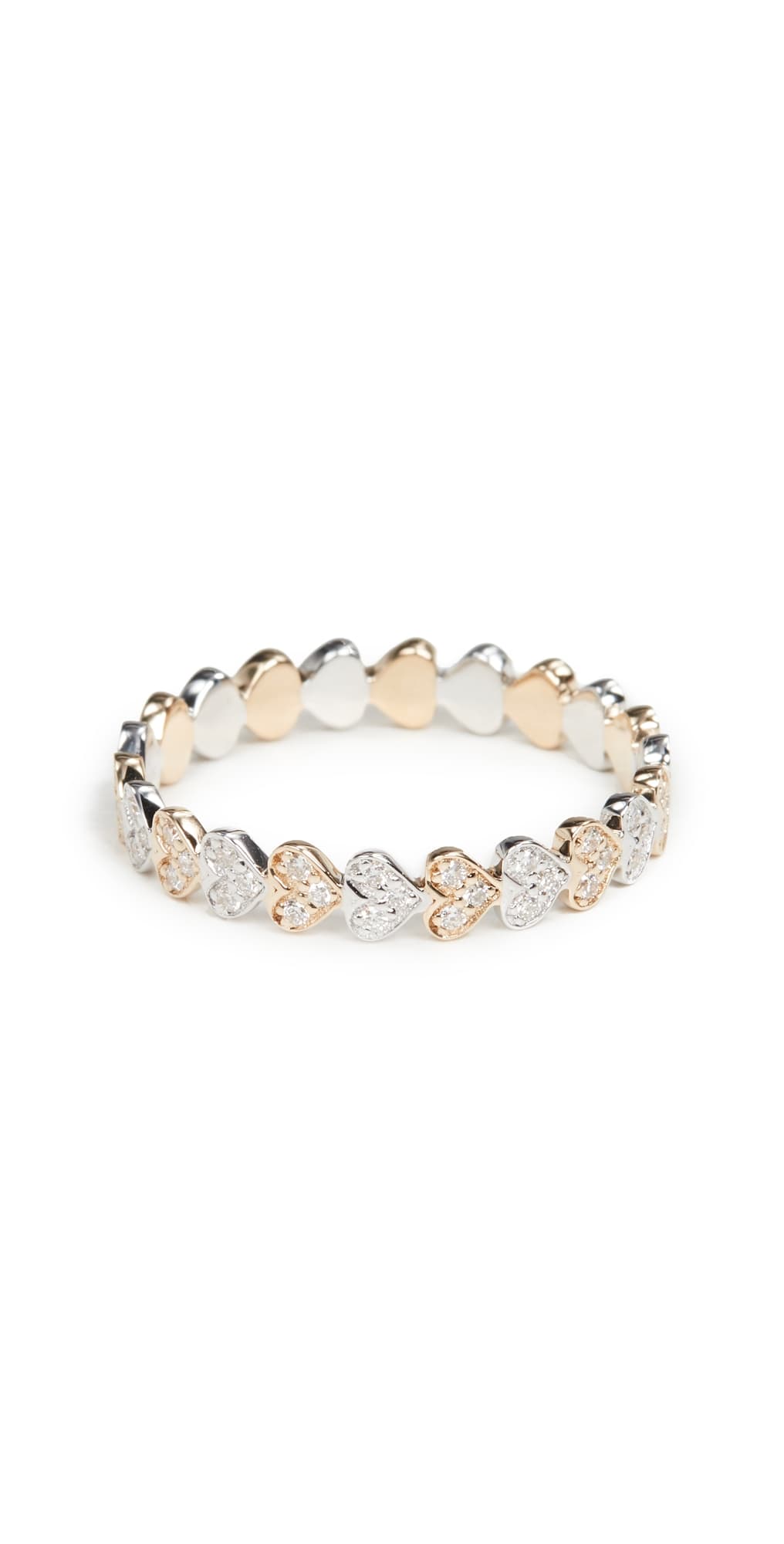 Sydney Evan 14k Gold Tiny Heart Eternity Diamond Ring Yellow/Gold