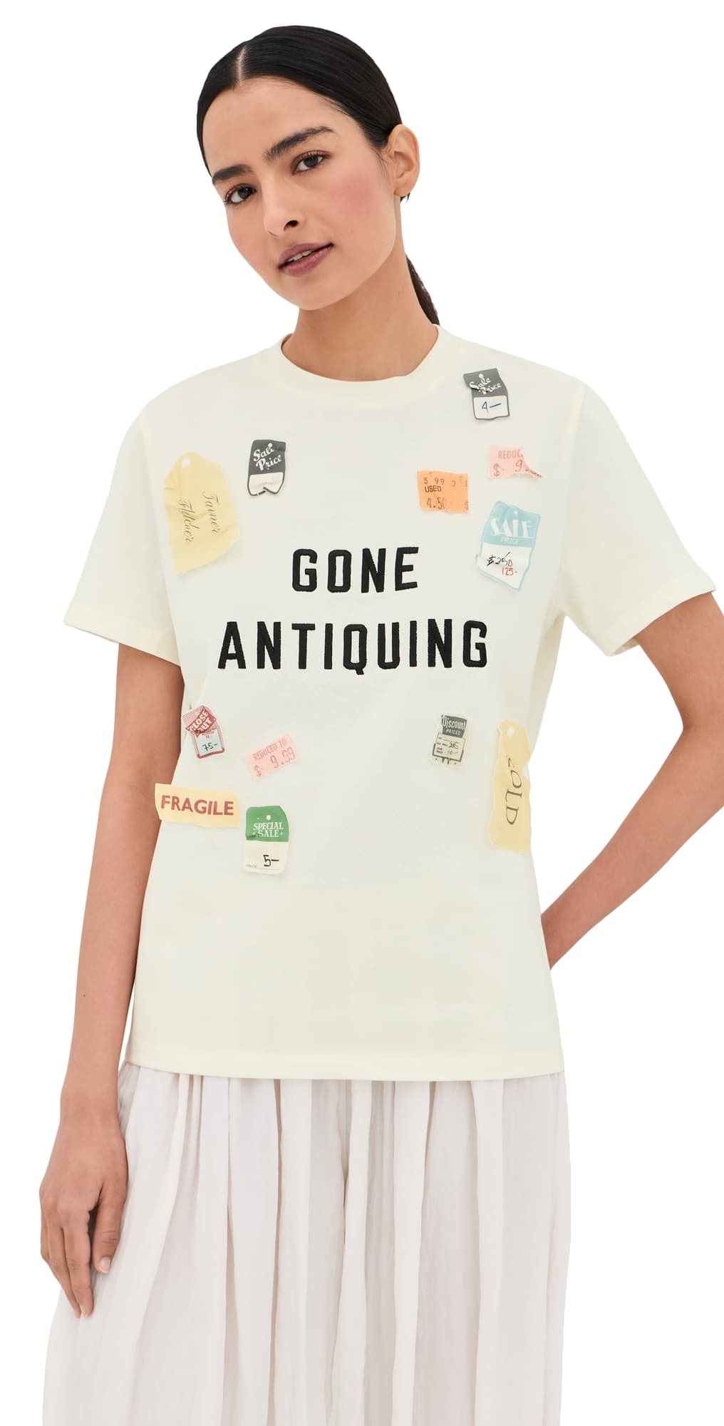 Tanner Fletcher Gone Antiquing Applique Tee Ivory