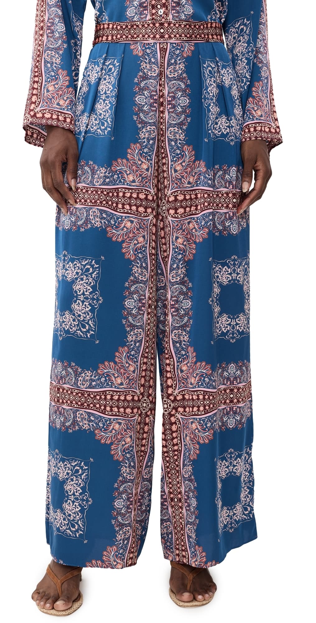 MISA Selena Bandana Pants Sapphire Tapis Satin
