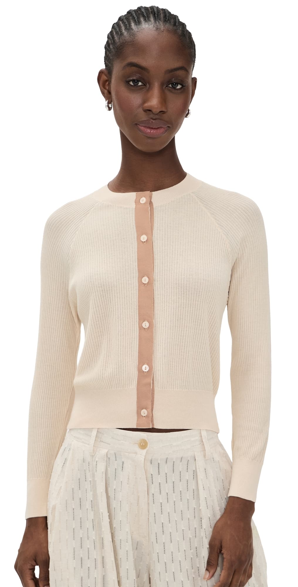THE GREAT. The Dainty Cardigan Soft Petal