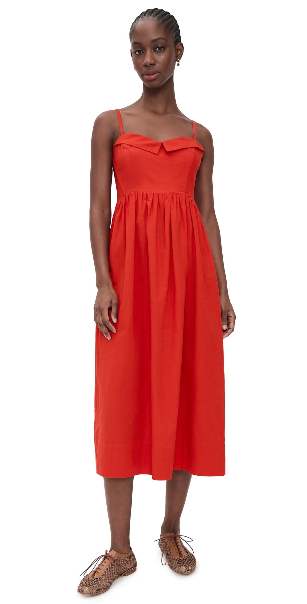 THE GREAT. The Verse Dress Hot Red