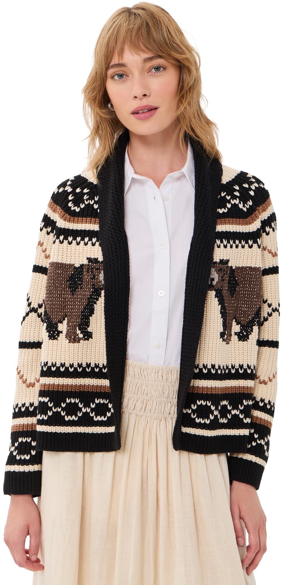 THE GREAT. The Bear Lodge Cardigan Black