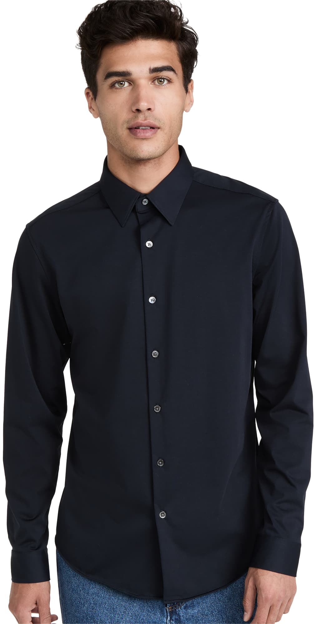 Theory Sylvain Structure Knit Shirt Eclipse