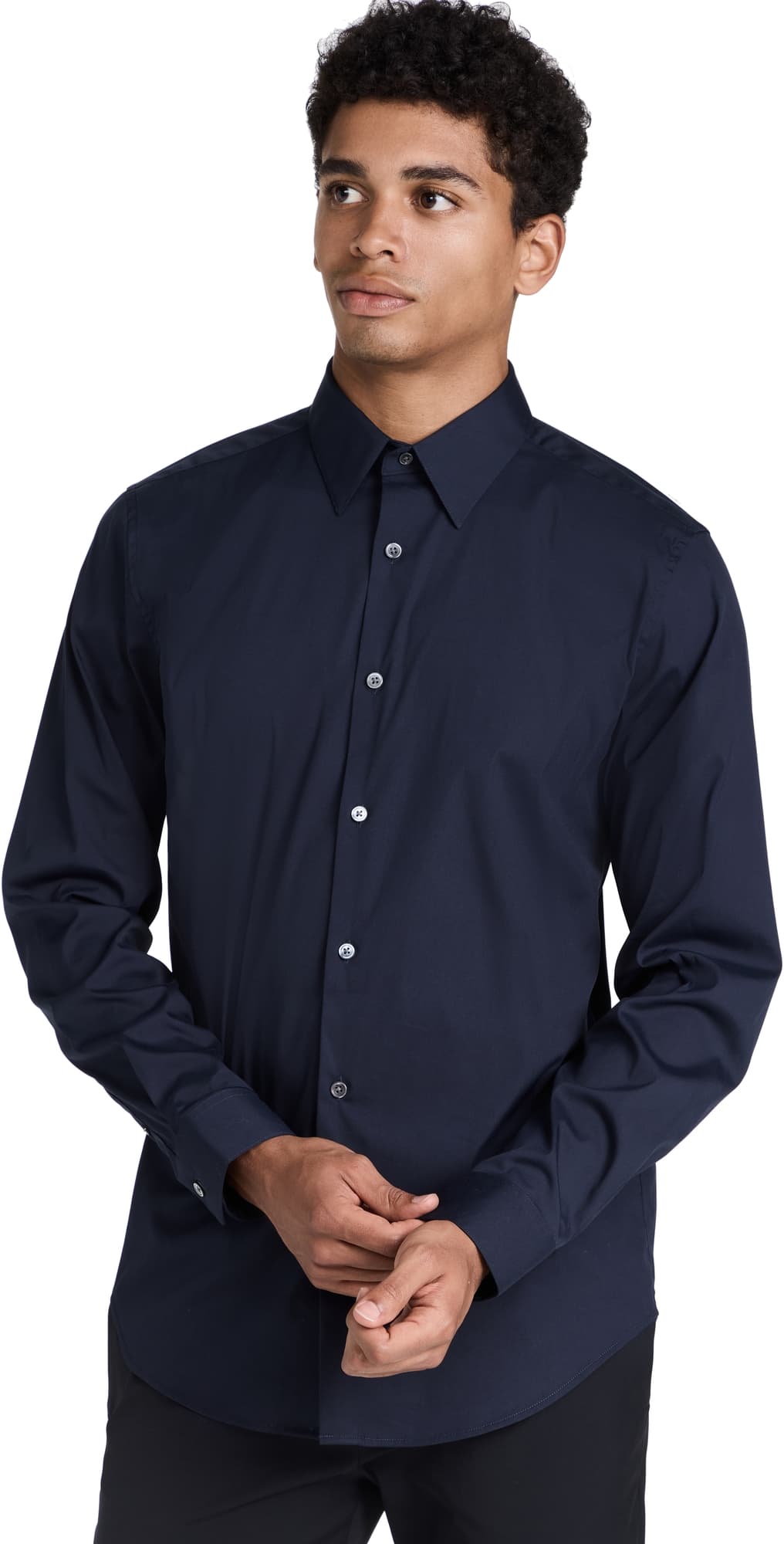 Theory Sylvain Good Cotton Shirt Eclipse