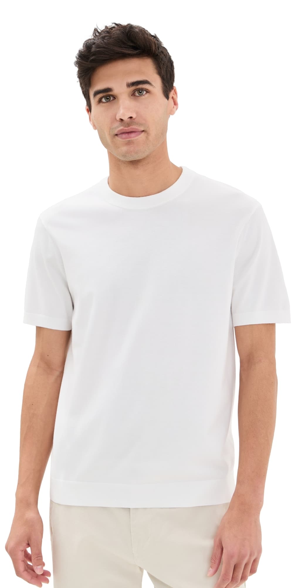 Theory Light Bilen Knit Soris Tee White